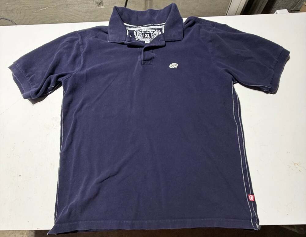 Ecko Unltd Navy Blue Polo Shirt with Rhino Logo Size XL
